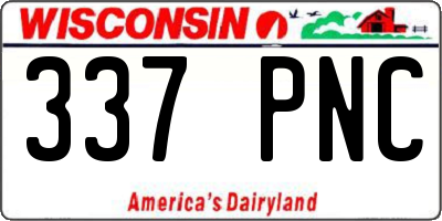 WI license plate 337PNC
