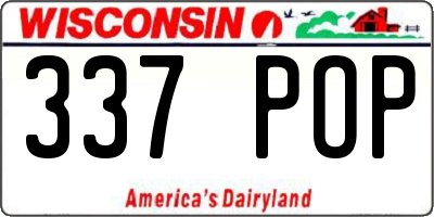 WI license plate 337POP