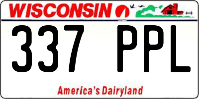 WI license plate 337PPL