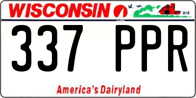 WI license plate 337PPR