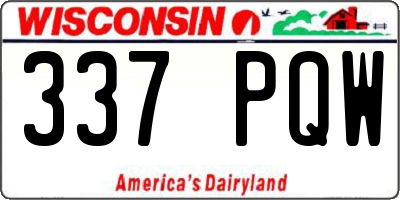 WI license plate 337PQW