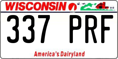 WI license plate 337PRF