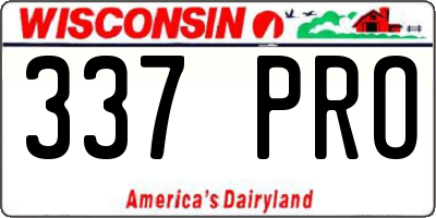 WI license plate 337PRO