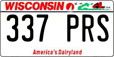 WI license plate 337PRS