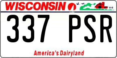 WI license plate 337PSR