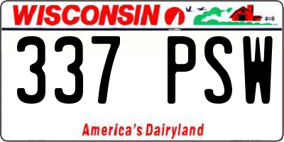WI license plate 337PSW