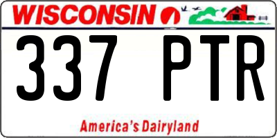 WI license plate 337PTR