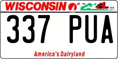 WI license plate 337PUA