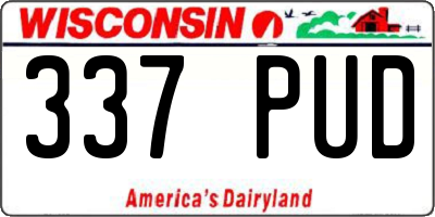 WI license plate 337PUD