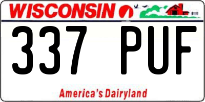 WI license plate 337PUF