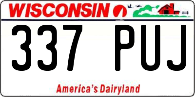 WI license plate 337PUJ