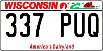 WI license plate 337PUQ