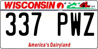 WI license plate 337PWZ