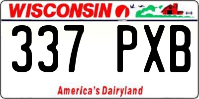 WI license plate 337PXB