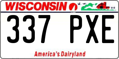 WI license plate 337PXE