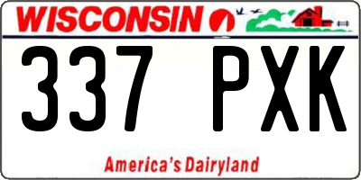 WI license plate 337PXK
