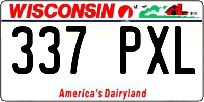 WI license plate 337PXL