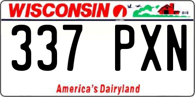 WI license plate 337PXN