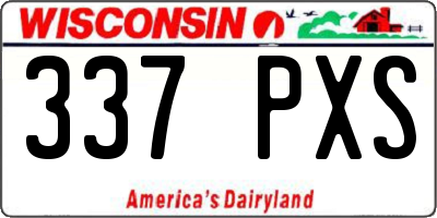 WI license plate 337PXS