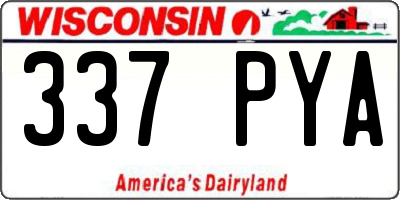 WI license plate 337PYA