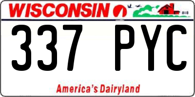 WI license plate 337PYC