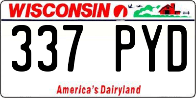 WI license plate 337PYD