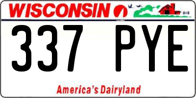 WI license plate 337PYE
