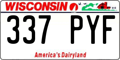 WI license plate 337PYF