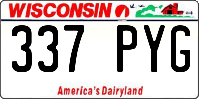 WI license plate 337PYG