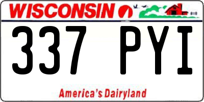 WI license plate 337PYI