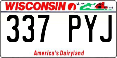 WI license plate 337PYJ