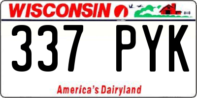 WI license plate 337PYK