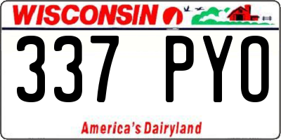 WI license plate 337PYO