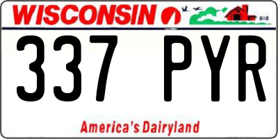WI license plate 337PYR
