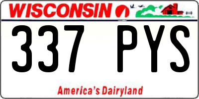 WI license plate 337PYS