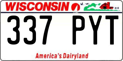 WI license plate 337PYT