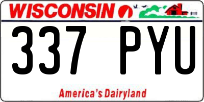 WI license plate 337PYU