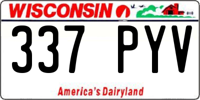 WI license plate 337PYV