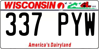 WI license plate 337PYW