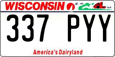 WI license plate 337PYY