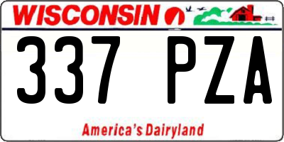 WI license plate 337PZA
