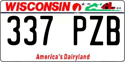 WI license plate 337PZB