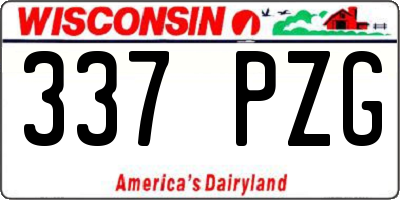 WI license plate 337PZG