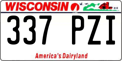 WI license plate 337PZI