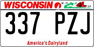 WI license plate 337PZJ