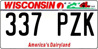 WI license plate 337PZK