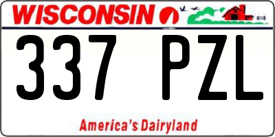 WI license plate 337PZL