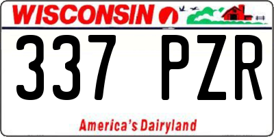 WI license plate 337PZR
