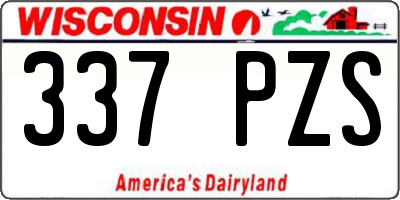 WI license plate 337PZS