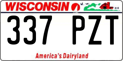 WI license plate 337PZT
